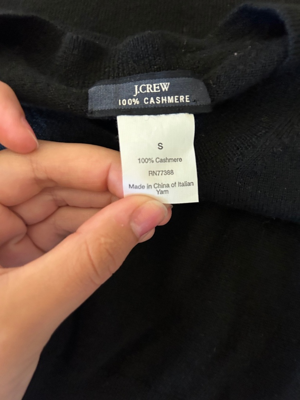 J.Crew 100% Cashmere Cardigan Black Small Classic V-Neck